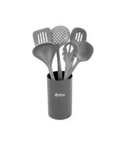 SET X7 UTENSILLOS NYLON GRIS C/HOLDER HUDSON