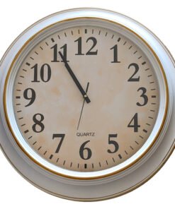 RELOJ PARED 58C BLANCO NºNEGROS B/DORADO XF23218