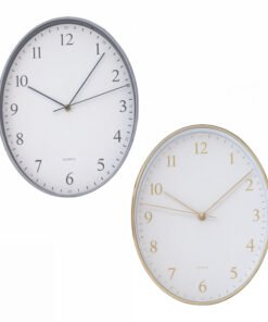 RELOJ PARED OVAL 32X24C DORADO/PLATEADO XF23237
