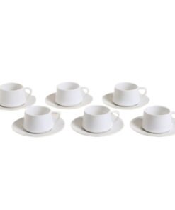 SET X 6 TAZAS C/PLATOS CAFE CONICAS BLANCO 100ML