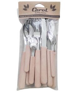 JGO.CUBIERTOS X16 CAROL M/DAMASCO AREIA