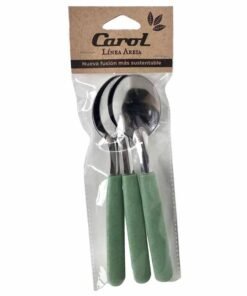 CUCHARA M.CAROL X3 M/VERDE AREIA