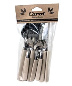 JGO.CUBIERTOS X16 CAROL M/BEIGE AREIA