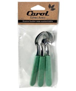 CUCHARA TE CAROL X3 M/VERDE AREIA