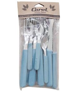 JGO.CUBIERTOS X16 CAROL M/AZULINO AREIA