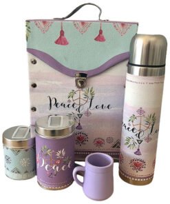 PORTATERMO+2 LATAS+MATE+TERMO+F.PEACE & LOVE