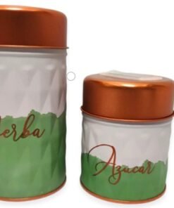 SET YERBA + AZUCAR C/V.DIAM.BICOLOR VERDE-BCO