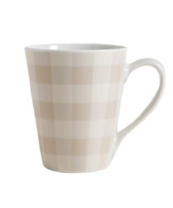 JARRO MUG RECTO GINGHAM BEIGE 310ML