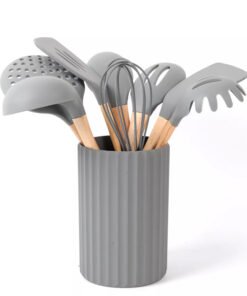 SET X8 UTEN.SILICONA MGO.BAMBU GRIS C/CONT.CAROL