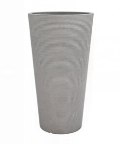 MACETA PLAST.CONO ANILLOS 58C GRIS CLARO