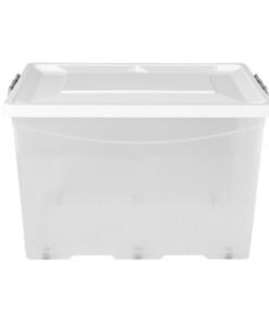 CAJA ORG.75LT TRANSP.62X40X40C C/RUEDAS Y TAPA